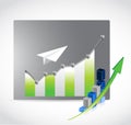 flying profits plane business graph illustration