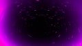 Flying purple fire embers particles texture overlays . Burn debris effect on isolated black background. Stock illustration