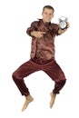 Flying pyjamas man Royalty Free Stock Photo