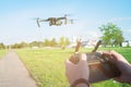 Flying quadcopter drone Royalty Free Stock Photo