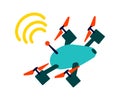 Flying quadcopter or wi-fi quadrotor helicopter Royalty Free Stock Photo