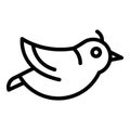 Flying quail icon, outline style