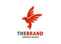 flying red bird Vector logo template Royalty Free Stock Photo