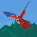 flying red and blue parrot ara macaw Royalty Free Stock Photo