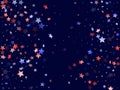 Flying red blue white star sparkles vector american patriotic background.