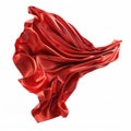 flying red drapery fabric isoalted on a white background, AI Generative Royalty Free Stock Photo