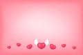 Flying red heart on center of rose pink background Royalty Free Stock Photo