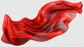 Flying red silk fabric isolated on a white background. Generative Ai Royalty Free Stock Photo