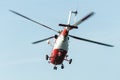 Flying rescue helicopter Royalty Free Stock Photo