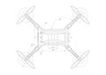 Flying robot outline.Aircraft technical drawing.Drone Technological innovation.Vector illustration