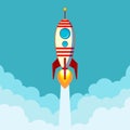 Flying Rocket with space for text Royalty Free Stock Photo