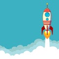 Flying Rocket with space for text Royalty Free Stock Photo