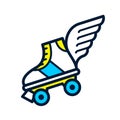 Flying roller skates with wings - vector Royalty Free Stock Photo