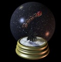 Flying Santa Snow Globe Royalty Free Stock Photo