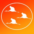 Flying Sarus Cranes Logo Background Icon General Purpose