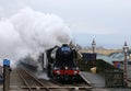 Flying Scotsman steam train, Ribblehead station Royalty Free Stock Photo