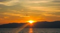 Sunset over lake Baikal in Russia Royalty Free Stock Photo