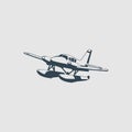 The flying seaplane illustration logo