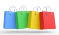 Flying Set of Colorful Empty Shopping Bags Isolated in White background Royalty Free Stock Photo