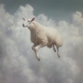 Flying Sheep In Fine Art Portraiture Style