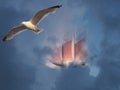 Flying Ship Royalty Free Stock Photo