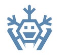 Flying ski snowflake logo