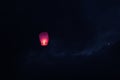 Flying in the sky fire paper lantern Royalty Free Stock Photo