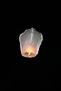 Flying in the sky fire paper lantern Royalty Free Stock Photo