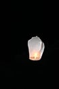 Flying in the sky fire paper lantern Royalty Free Stock Photo