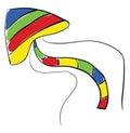 Flying snake toy, vector or color illustration