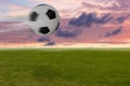 Flying soccer ball