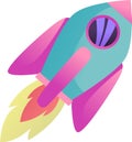 Flying Space Rocket Ship Royalty Free Stock Photo