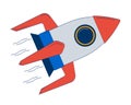 Flying spaceship 2D doodle object