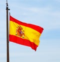 Flying Spain flag Royalty Free Stock Photo