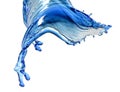 Flying splash blue liquid