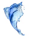 Flying splash blue liquid