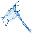 Flying splash blue liquid