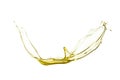 Flying splash yellow liquid on a white background Royalty Free Stock Photo