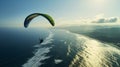 Flying sport gliding person adventure parachute extreme paragliding summer sky wind