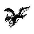 Flying Squirrel Linocut Arts Template for Kids Royalty Free Stock Photo