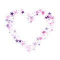 Fairytale magic heart of pink purple stars Royalty Free Stock Photo