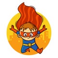 Flying Superhero Boy Sticker