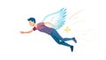 Flying Superhero Character Vector Illustration, vector design Generative AI Royalty Free Stock Photo