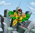 Flying Superhero City Scene