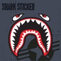 Flying Tiger Shark Mouth Sticker Vinyl Vector