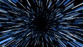 Flying trought hyperspace, abstract animation in blue colors, seamless loop.