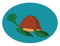 Flying turtle, vector or color illustration Royalty Free Stock Photo