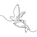 Flying two pigeons logo Royalty Free Stock Photo