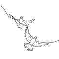 Flying two pigeons logo Royalty Free Stock Photo