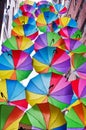 Flying umbrellas on the street in Istanbul. Turkey Royalty Free Stock Photo